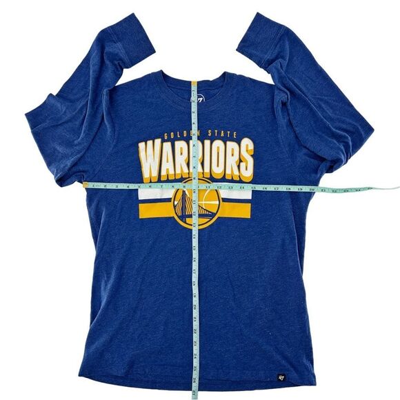 47 Golden State Warriors NBA Royal Blue Long Sleeve Tee Shirt Size Medium - Picture 4 of 5